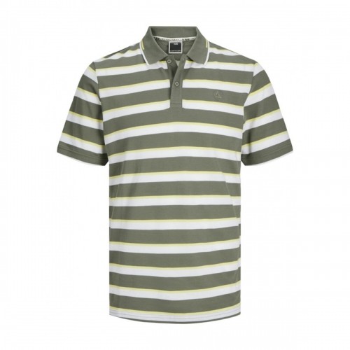 Vīriešu Polo ar Īsām Piedurknēm Jack & Jones JCOHASS AOP 12254958 Zaļš image 1