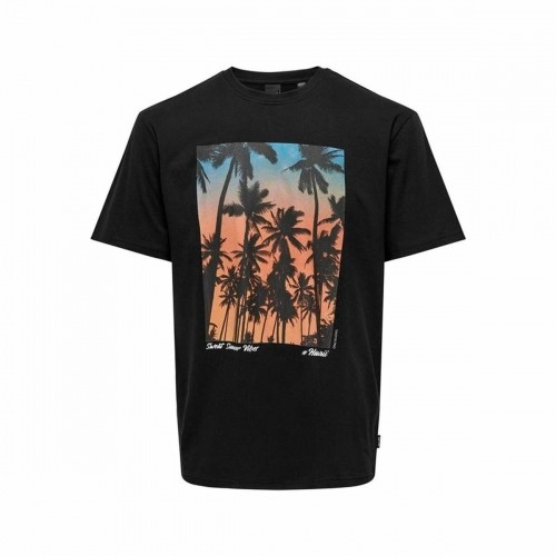 Men’s Short Sleeve T-Shirt Only & Sons Onskolton Reg Beach Black image 1