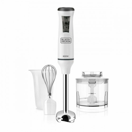 Hand-held Blender Black & Decker BXHBA600E 600W Stainless steel White image 1