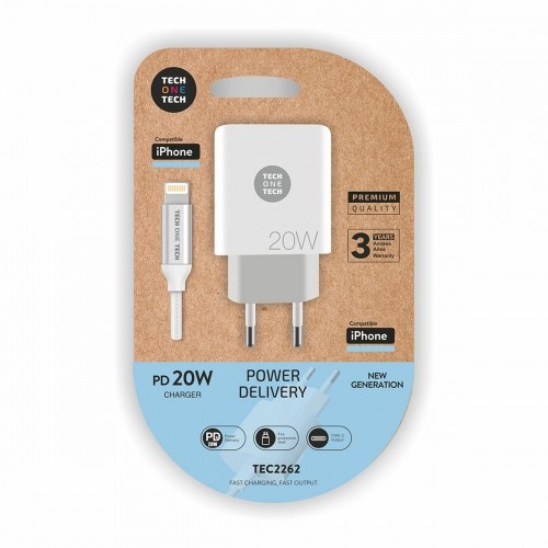 Wall Charger + MFI Certified Lightning Cable Tech One Tech TEC2262 image 1