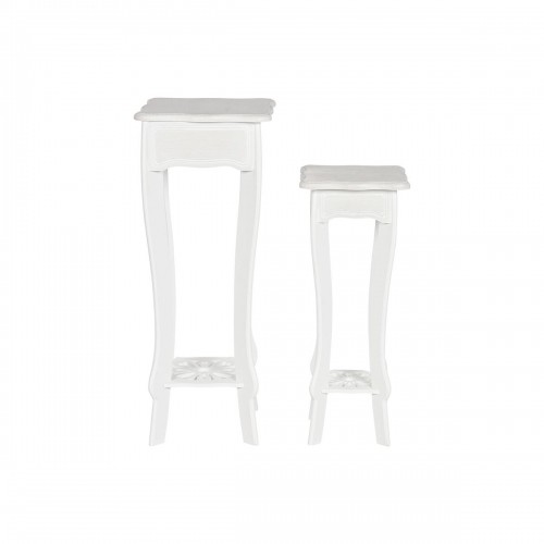 Набор из двух столиков Home ESPRIT Белый Деревянный MDF 30 x 30 x 76,5 cm image 1