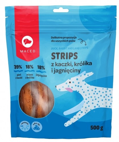 MACED Duck, rabbit and lamb strips - Dog treat - 500g image 1