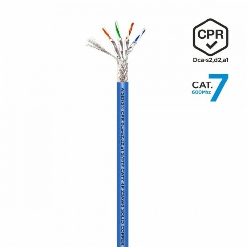 FTP Category 7 Rigid Network Cable Aisens AWG23 Blue 500 m image 1