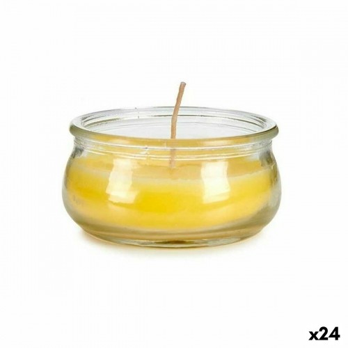 Candle Yellow Glass Wax 7,7 x 4 x 7,7 cm (24 Units) image 1