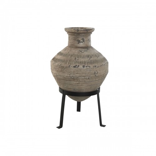 Vase Home ESPRIT Black Beige Metal Magnesium 28 x 28 x 47 cm image 1