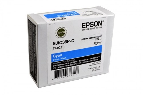 Original Ink- Cyan Epson SJIC36PC, SJI-C36PC, SJIC-36PC (T44C2, C13T44C240) image 1