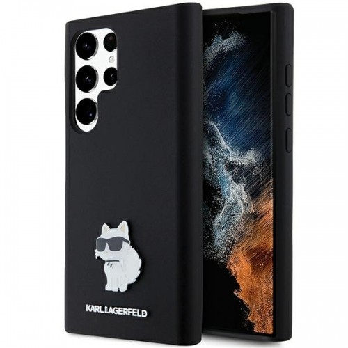 Karl Lagerfeld KLHCS24LSMHCNPK S24 Ultra S928 czarny|black hardcase Silicone Choupette Metal Pin image 1