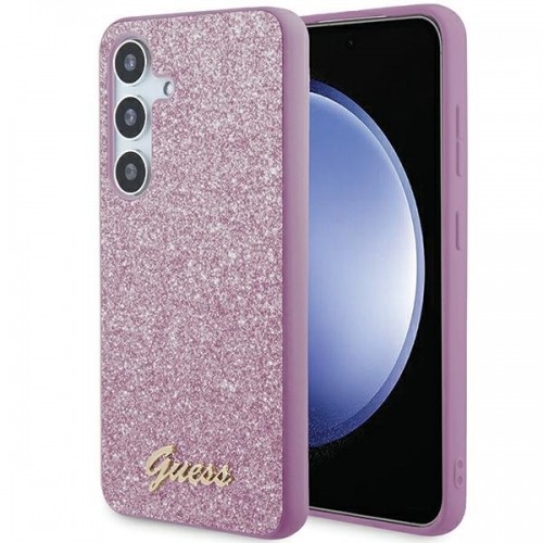 Guess GGUHCS24MHGGSHU S24+ S926 fioletowy|purple hardcase Glitter Script image 1