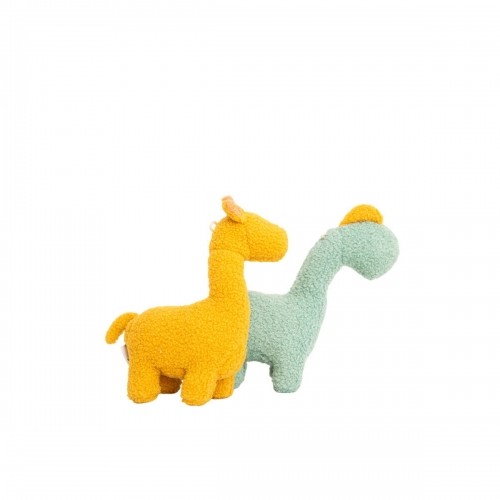 Fluffy toy Crochetts Bebe Yellow Dinosaur Giraffe 30 x 24 x 10 cm 2 Pieces image 1
