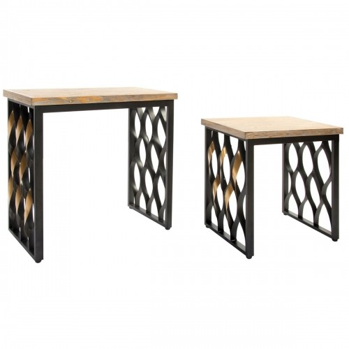 Set of 2 tables Home ESPRIT Wood Metal 64 x 34 x 65 cm image 1