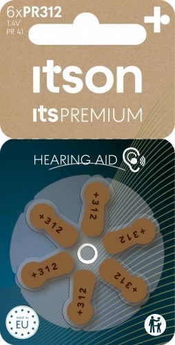 itson itsPREMIUM hearing aid battery PR312IT/6RM image 1