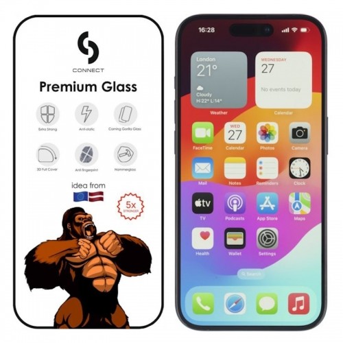 Connect Сonnect Corning Gorilla Ультра прочное 3D Стекло для Apple iPhone 15 Pro Черный image 1