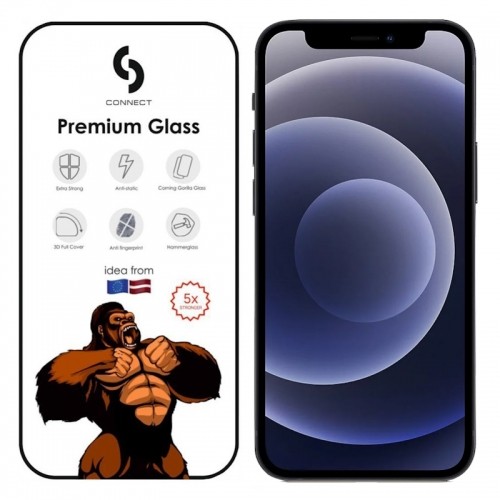 Connect Сonnect Corning Gorilla Ultra Izturīgs 3D aizsargstils priekš Apple iPhone 12 / 12 Pro Melna image 1