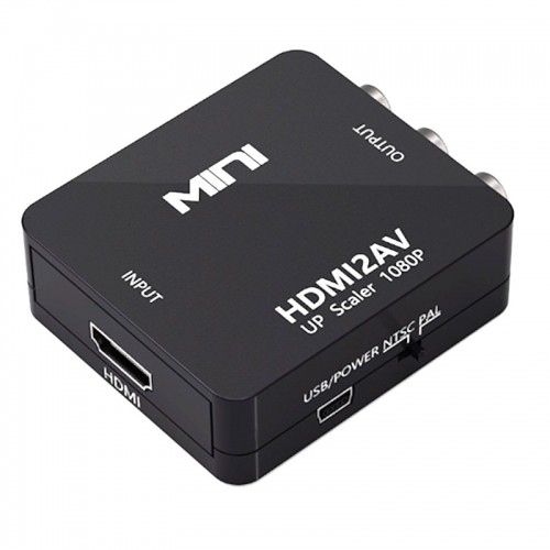 iLike HD6 Mini Digitāls-analogs pārveidotājs scrat HDMI ieeja uz 3RCA izeja Mini USB barots melns (OEM) image 1