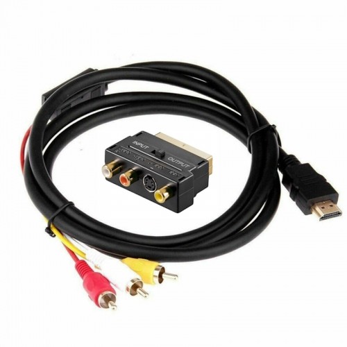 iLike HD3 HDMI spraudnis uz 3RCA audio un video kabelis  1.5m + RCA S-Video uz Scart adapteris (OEM) image 1