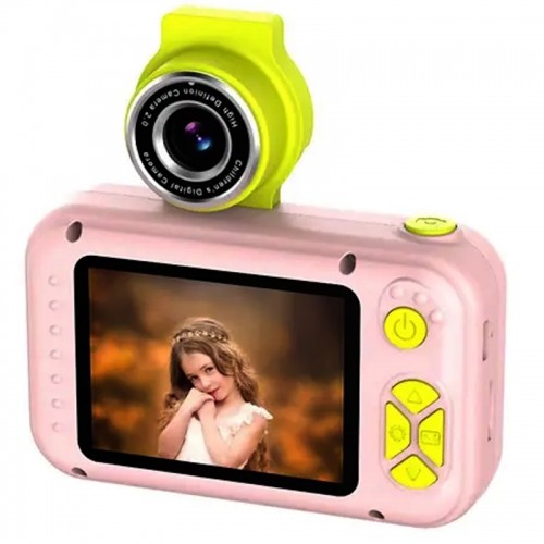 CP FL1 Bērnu Nolokāmas linzas Foto un Video Kamera ar MicroSD 2'' LCD krāsu displeju Rozā image 1