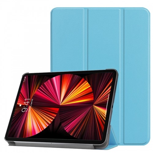 iLike Tri-Fold Plāns Eko-Ādas Statīva Maks Samsung Galaxy Tab A 10.1'' T510 / T515 (2019) Debesu zila image 1