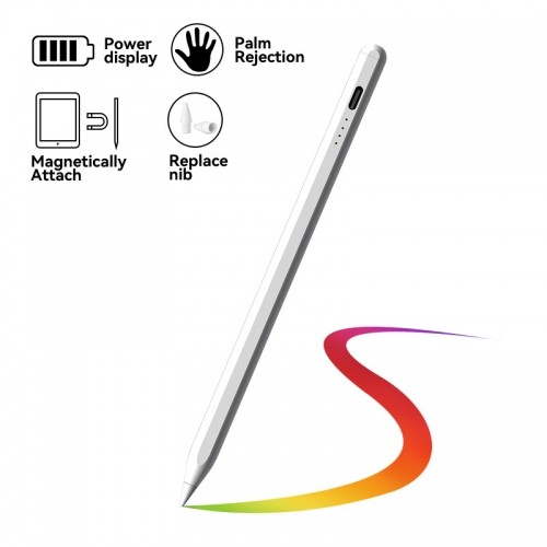 iLike SL3 Active NIB Stylus irbulis ar augstu jūtību 1.4mm smalks priekš Apple iPad / iPhone Palm Rejection Balta image 1