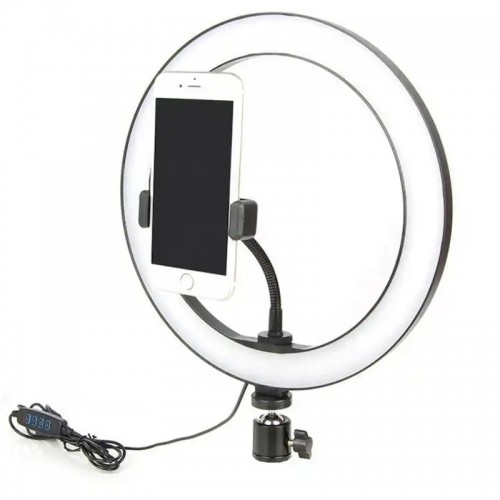 Elight SR12 31cm LED gaismas gredzens ar viedtālruņa turētāju + BT pults Black image 1