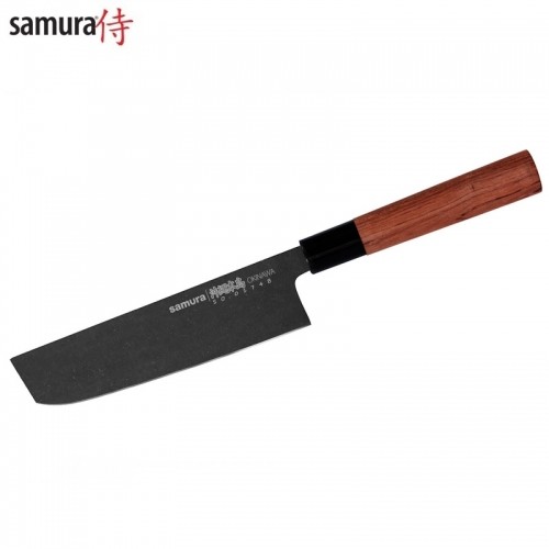 Samura Okinawa Stonewash Кухонный нож Nakiri 172mm из AUS 8 Японской стали 58 HRC image 1