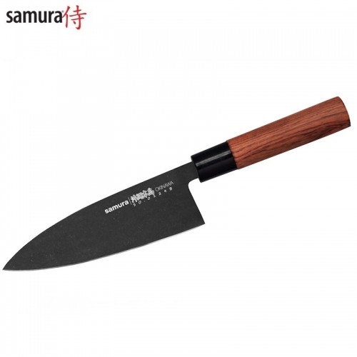 Samura Okinawa Stonewash Кухонный Deba нож 170mm из AUS 8 Японской стали 58 HRC image 1
