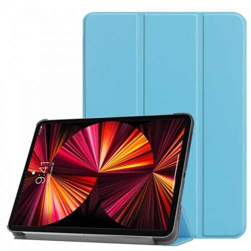 iLike Tri-Fold Plāns Eko-Ādas Statīva Maks Samsung Galaxy Tab S9 FE+ X610 Wi-Fi / X616B 5G Debesu zila image 1