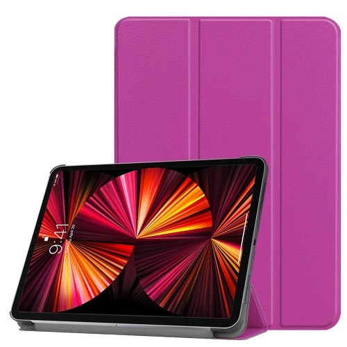 iLike Tri-Fold Plāns Eko-Ādas Statīva Maks Samsung Galaxy Tab S9 FE X510 Wi-Fi / X516B 5G Violets image 1
