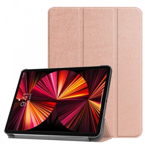 iLike Tri-Fold Plāns Eko-Ādas Statīva Maks Xiaomi Redmi Pad SE 11'' (2023) Rozīgi Zeltaina image 1