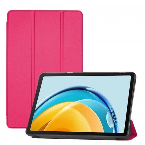 iLike Tri-Fold Plāns Eko-Ādas Statīva Maks Samsung Tab S7 FE 12.4'' T730 T736 / S7 Plus T970 / T976 Koraļļu rozā image 1