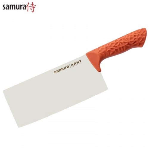 Samura Arny Asian Кухонный топорик 209мм AUS-8 Коралловая комфортная Серый ручка из TPE HRC 59 image 1