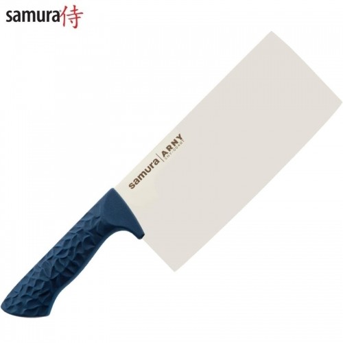 Samura Arny Asian Кухонный топорик 209мм AUS-8 комфортная синий пион ручка из TPE HRC 59 image 1