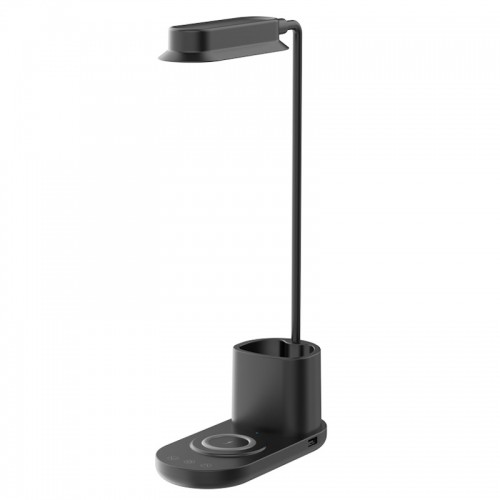 Elight T9 5W Настольная флекси лампа с 15W беспроводной зарядкой + держатель ручек USB кабель Черный image 1