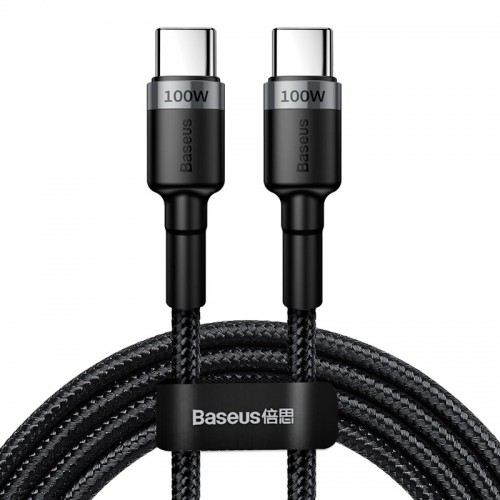 Baseus CATKLF-ALG1 PD 2.0 100W Нейлоновый кабель даных и заряда  USB-C на USB-C 2M Черный-Серый image 1