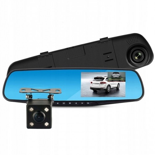 iWear GT5 2в1 Зеркало + HD Авто DVR Видео регистратор 170° передняя  + задняя G-Sensor 1080p 4.3'' LCD Черный image 1