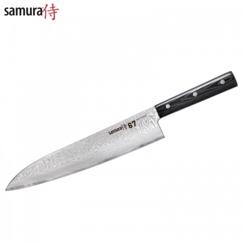 Samura DAMASCUS 67 Универсальный Кухонный нож Шевповора 240mm из AUS 10 Дамасской стали 61 HRC (67-слойный) image 1