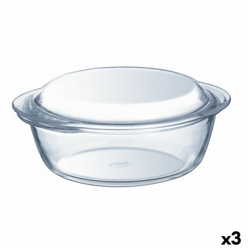 Casserole with lid Pyrex Essentials Transparent 2,1 L (3 Units) image 1