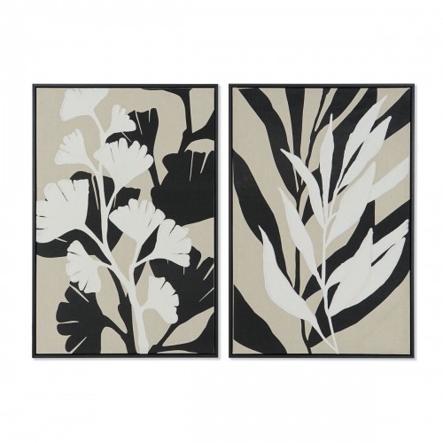 Картина Home ESPRIT Белый Чёрный Бежевый Лист растения город 63 x 4,3 x 93 cm (2 штук) image 1
