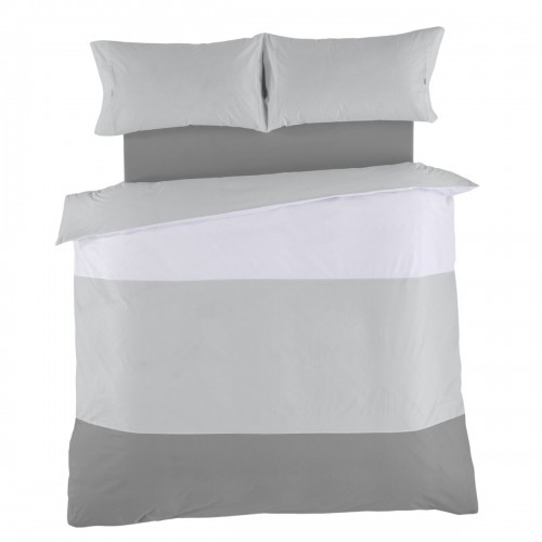 Комплект чехлов для одеяла Alexandra House Living Белый Серый 180 кровать 4 Предметы image 1