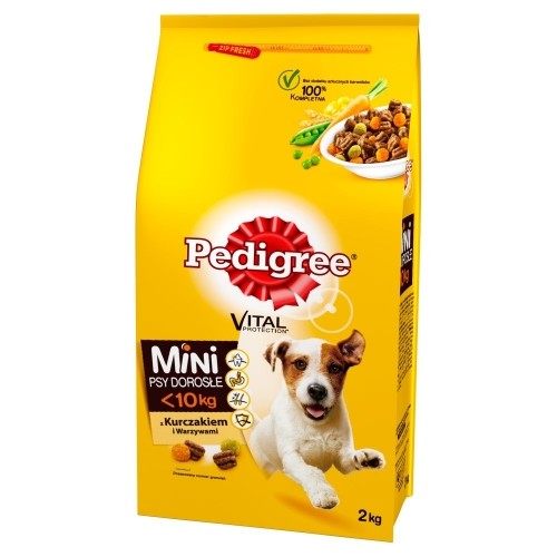 PEDIGREE Adult Mini Chicken with vegetables - dry dog food - 2kg image 1