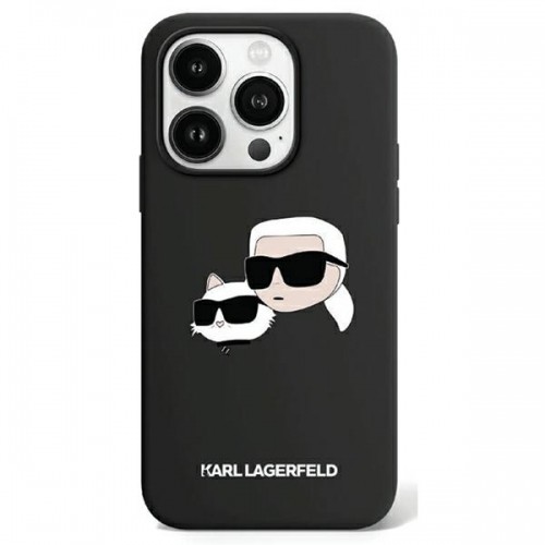 Karl Lagerfeld KLHMP15XSKCHPPLK iPhone 15 Pro Max 6.7" czarny|black hardcase Silicone Karl & Choupette MagSafe image 1