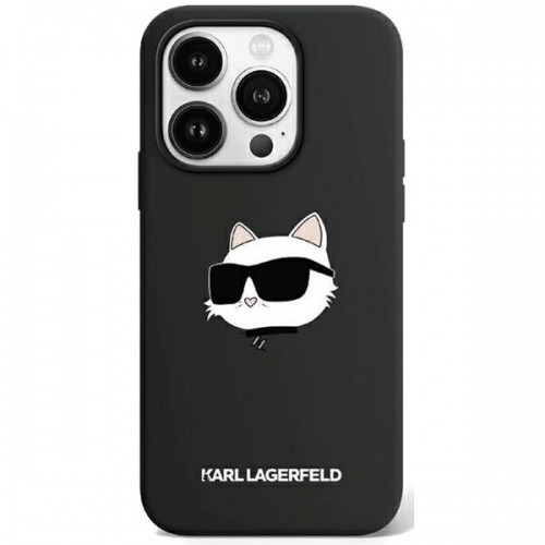 Karl Lagerfeld KLHMP15XSCHPPLK iPhone 15 Pro Max 6.7" czarny|black hardcase Silicone Choupette Head MagSafe image 1