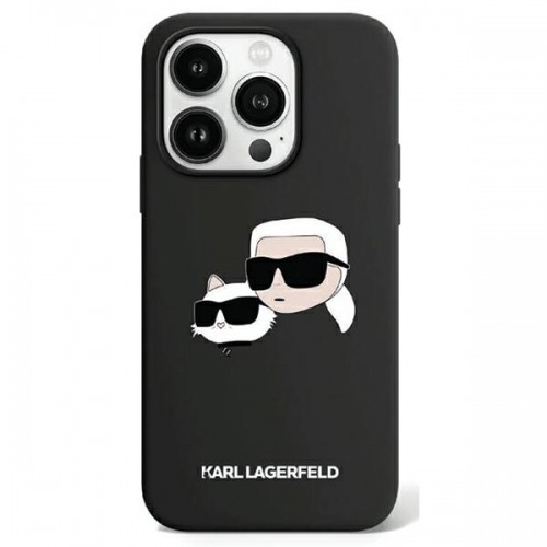 Karl Lagerfeld KLHMP15SSKCHPPLK iPhone 15 | 14 | 13 6.1" czarny|black hardcase Silicone Karl & Choupette MagSafe image 1