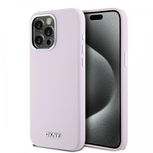 DKNY DKHMP15XSMCHLP iPhone 15 Pro Max 6.7" różowy|pink hardcase Liquid Silicone Small Metal Logo MagSafe image 1