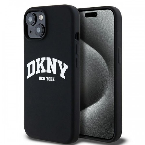 DKNY DKHMP15MSNYACH iPhone 15 Plus | 14 Plus 6.7" czarny|black hardcase Liquid Silicone White Printed Logo MagSafe image 1