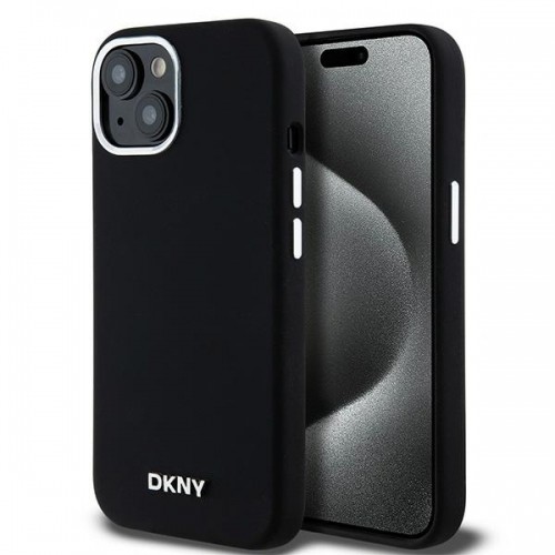 DKNY DKHMP15MSMCHLK iPhone 15 Plus | 14 Plus 6.7" czarny|black hardcase Liquid Silicone Small Metal Logo MagSafe image 1