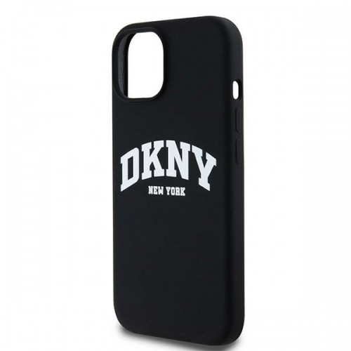DKNY DKHMP12MSNYACH iPhone 12|12 Pro 6.1" czarny|black hardcase Liquid Silicone White Printed Logo MagSafe image 1