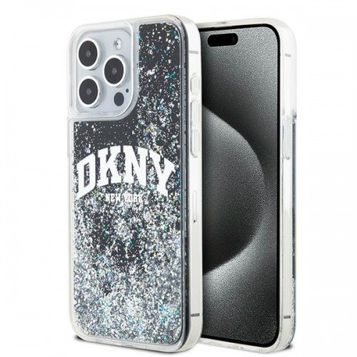 DKNY DKHCP15XLBNAEK iPhone 15 Pro Max 6.7" czarny|black hardcase Liquid Glitter Big Logo image 1
