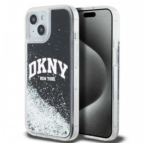 DKNY DKHCP15SLBNAEK iPhone 15 | 14 | 13 6.1" czarny|black hardcase Liquid Glitter Big Logo image 1