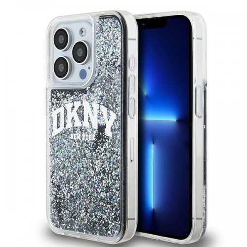 DKNY DKHCP15LLBNAEK iPhone 15 Pro 6.1" czarny|black hardcase Liquid Glitter Big Logo image 1