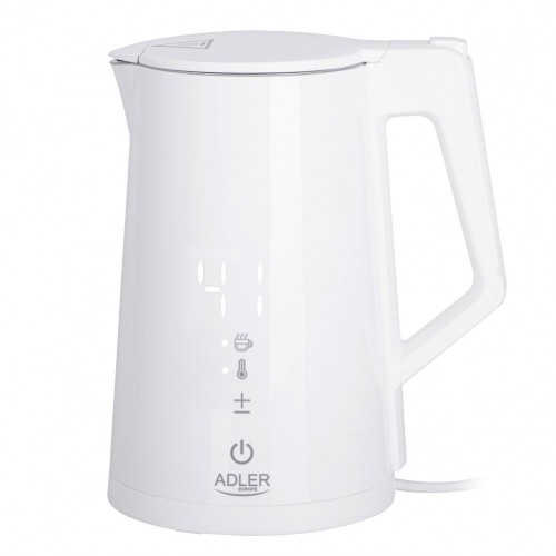 Adler   Kettle AD 1345w	 Electric, 2200 W, 1.7 L, Stainless steel, 360° rotational base, White image 1